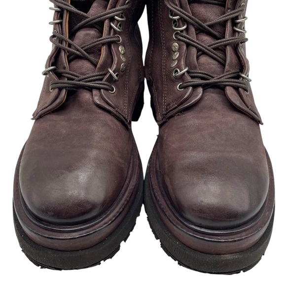 A.S.98 Womens Shoes Hubie Combat Boots Sz 6.5 Eggplant Purple Leather Lace Up - Picture 9 of 16